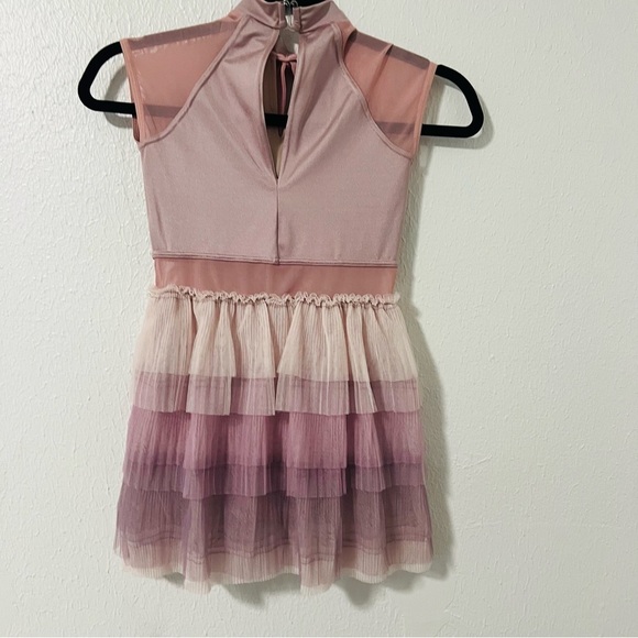Weissman Just As I Am MC Medium (11-12) Pink and Purple Tiered Tie Front Dress - Picture 5 of 8